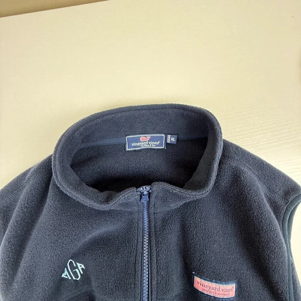 Men's Vineyard Vines Fleece Vest | L | Full-Zip | Zipper Pockets